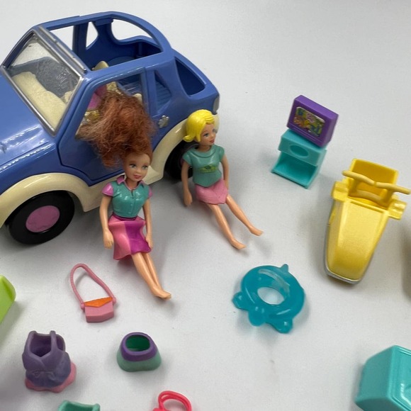 Vintage Lot Polly Pockets Y2K Retro Toys Car Picnic Set Miniature Dolls 2001 - Picture 12 of 13